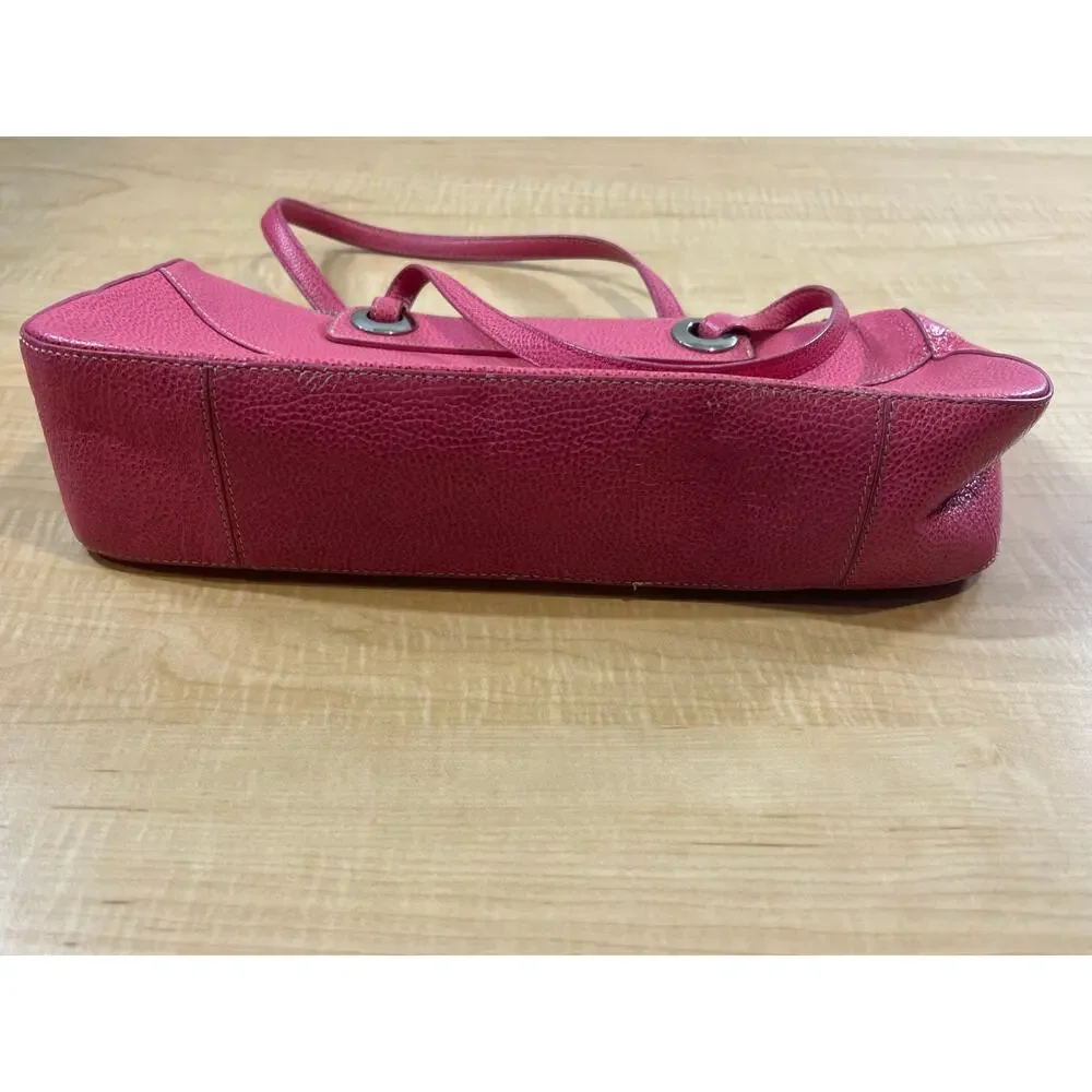 Y2K Tusk 100% Leather Shoulder Purse‎ Bag Gilmore Girls Pink In Good Shape